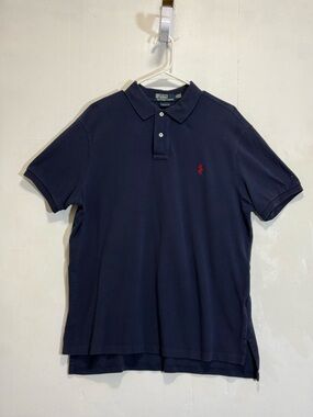 Ralph Lauren Navy Polo with Red Pony Logo Men’s Sz XL